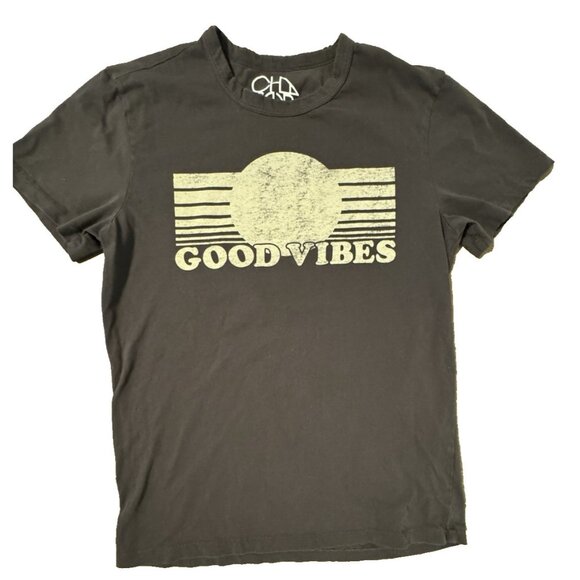 Chaser Men Medium Good Vibes Black Beige Tee T Shirt Retro - Picture 1 of 5